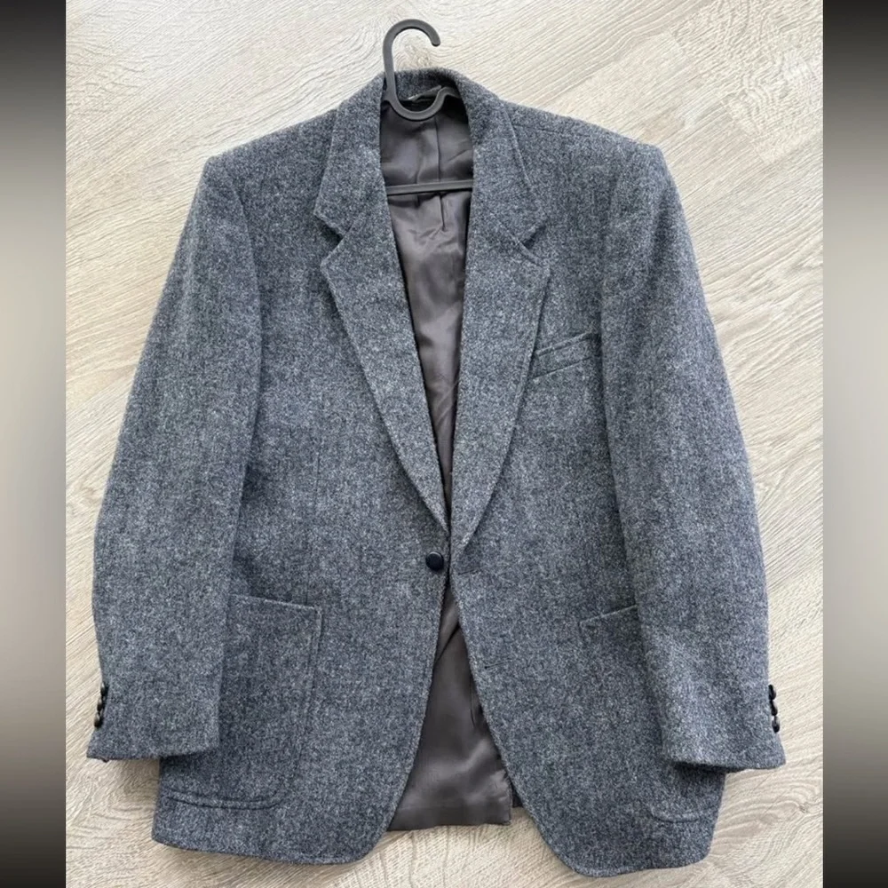 Harris Tweed Classic Grey Tweed Men's Blazer, Size 42R - Picture 8 of 9